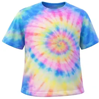 Pastel spiral tie-dye T-shirt, front