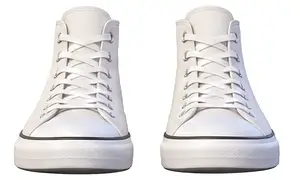 White high-top sneakers, front