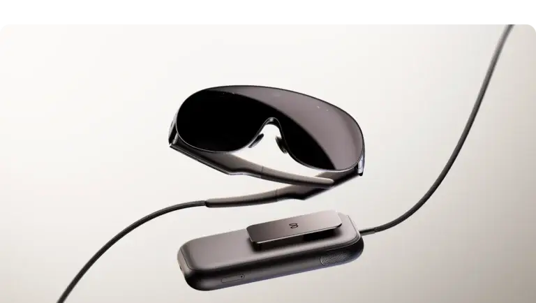 Meta VR Glasses and its tethered compute puck, shown as context for Quest 4 reporting; not a Quest 4 image