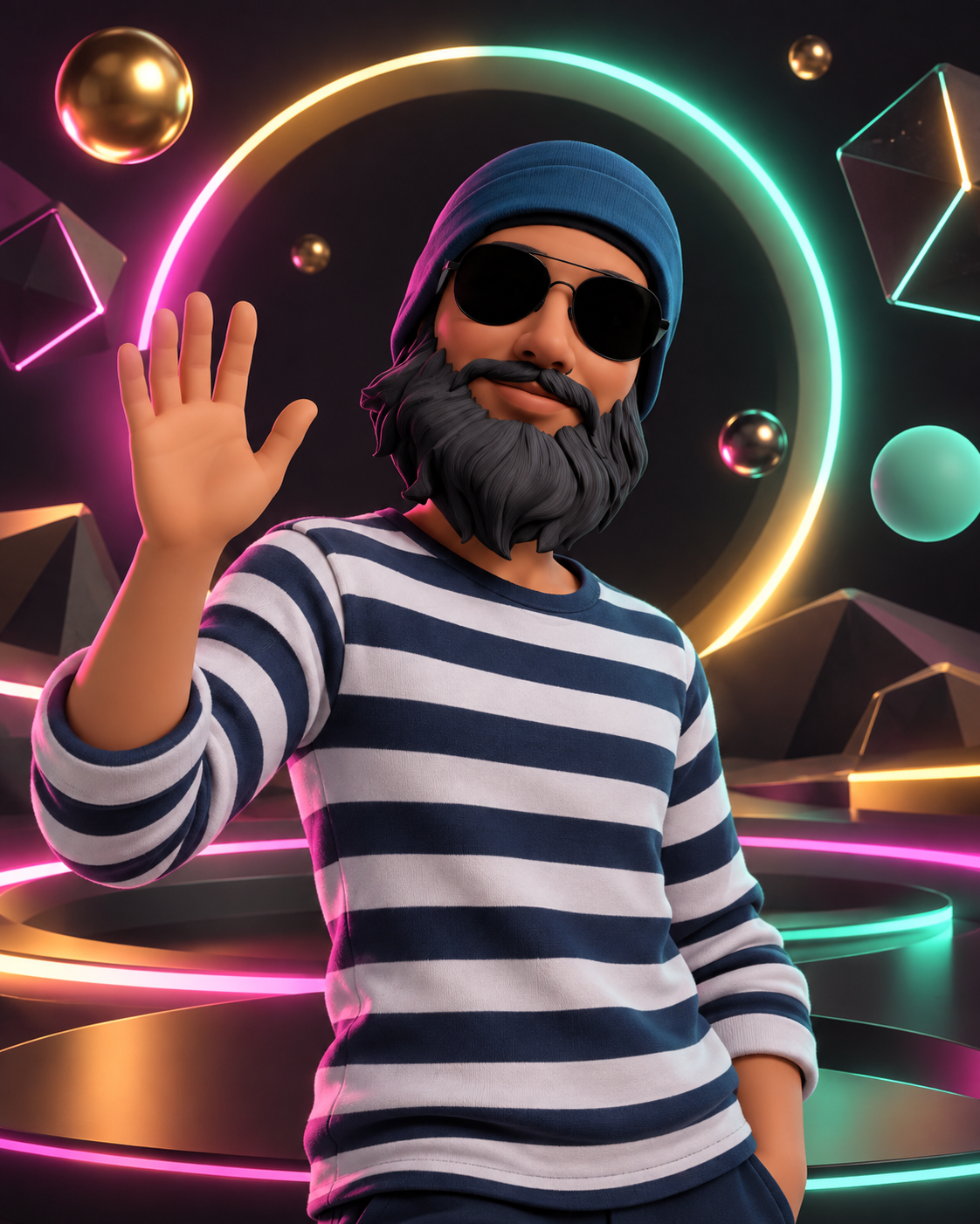 aHumaann’s VR avatar welcoming you with a wave